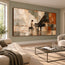 Earth-Tone Hand-Painted Oil Painting, Pianist at a Grand Piano #AQ4V2RU3