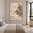 Beige Hand-Painted Mountain Painting, Asymmetric Cream Summit #LEVVY5F3