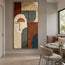 Earth-Tone Hand-Painted 3D Textured Oil Painting, Two Geometric Faces #CIED8WA9