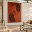 Terracotta Hand-Painted 3D Textured Oil Painting, Curving Ridge Abstract #2GFLXWQT