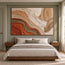Cream & Terracotta Hand-Painted 3D Textured Oil Painting, Flowing Abstract Curves #3SOTHGWA
