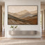 Earth Tone Hand-Painted 3D Textured Oil Painting, Mountain Layers Wall Art #I787QXE3