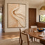 Beige & Cream Hand-Painted 3D Textured Oil Painting, Flowing S-Curve Abstract Wall Art #DD2BSLPJ