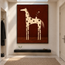 Rust Brown Hand-Painted Oil Painting, Spotted Horse with Flower Vase #N7RLL432