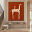 Burnt Orange Hand-Painted Oil Painting, Spotted Horse with Stacked Goblets #ISDV5ZX3