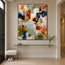 Muted Blue and Warm Neutrals Hand-Painted Oil Painting, Expressive Abstract Color Blocks #Q6Z31DUZ
