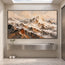 Beige and Charcoal Hand-Painted 3D Textured Oil Painting, Mountain Ridges in Mist #QUDVWPH3