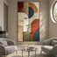 Earth-Tone Hand-Painted 3D Textured Oil Painting, Geometric Faces #PDTZGB6G
