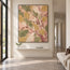 Olive and Blush Hand-Painted Oil Painting, Sweeping Botanical Branches #8PND22D9