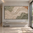 Beige & Sage Hand-Painted 3D Textured Oil Painting, Curved Ribbon Abstract Wall Art #6BLZCD7P