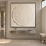 Ivory Hand-Painted 3D Textured Oil Painting, Textured Circle Abstract #GFK55X3M