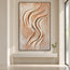 Peach Cream Hand-Painted 3D Textured Oil Painting, Sinuous Ridges Wall Art #TFAXNVHH