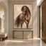 Brown & Beige Hand-Painted Oil Painting, Expressive Horse Wall Art #VSRVKISF