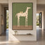 Olive Green Hand-Painted Oil Painting, Spotted Horse Carrying Two Pears #IIUZU07G