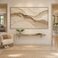 Beige Hand-Painted 3D Textured Oil Painting, Sweeping Layered Wave Abstract #6YZ3XFNK