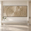 Beige Hand-Painted 3D Textured Oil Painting, Concentric Circles Wall Art #JMOPNPCU