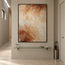 Cream and Warm Brown Hand-Painted Oil Painting, Soft Organic Abstract #97YZ35BG