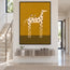 Mustard Yellow Hand-Painted Oil Painting, Spotted Horse with Two Birds #8COVKX2O