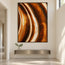 Amber Brown Hand-Painted 3D Textured Oil Painting, Flowing Streaks Wall Art #77Z7AGGF