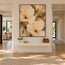 Cream Hand-Painted Oil Painting, Oversized Floral Blooms and Olive Leaves #NT8H5PRP