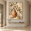 Earth-Tone Hand-Painted Oil Painting, Fruiting Branches in an Ochre Vase #U8CNUSTV