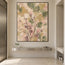 Sage and Blush Hand-Painted Oil Painting, Rising Floral Sprigs #FRM3RQIN