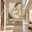 Cream and Sage Hand-Painted Oil Painting, Flowing Abstract Ribbons #4Y2HPFDD