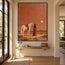 Rust Orange Hand-Painted Oil Painting, Cowgirl and White Horse in the Desert #209BR44A