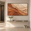 Terracotta and Cream Hand-Painted 3D Textured Oil Painting, Undulating Relief #3MEDZXWX