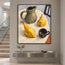 Yellow Hand-Painted Oil Painting, Two Pears with a Green Pitcher #O1ILENI2