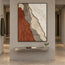 Ivory and Rust Hand-Painted 3D Textured Oil Painting, Diagonal Layered Abstract #6XM3ALEN