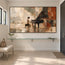Earth-Tone Hand-Painted Oil Painting, Pianist at a Grand Piano #AQ4V2RU3