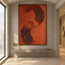 Terracotta Hand-Painted 3D Textured Oil Painting, Curving Ridge Abstract #2GFLXWQT