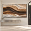 Brown Cream Hand-Painted 3D Textured Oil Painting, Rolling Strata Wall Art #WMVP53K9