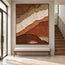 Brown & Ivory Hand-Painted 3D Textured Oil Painting, Diagonal Earth-Tone Abstract Wall Art #S6B3TVFK