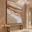 Ivory Tan Hand-Painted 3D Textured Oil Painting, Eroded Layers Wall Art #9RAVTEF6