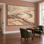 Cream and Taupe Hand-Painted 3D Textured Oil Painting, Terraced Abstract Landscape #RBCLZPS2