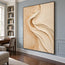 Beige & Cream Hand-Painted 3D Textured Oil Painting, Flowing S-Curve Abstract Wall Art #DD2BSLPJ
