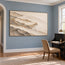 Cream and Taupe Hand-Painted 3D Textured Oil Painting, Terraced Abstract Landscape #HZKDB1K9