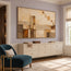 Beige and Cream Hand-Painted 3D Textured Oil Painting, Ribbed Geometric Blocks #5D3VSMWF