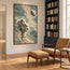 Gray Green Hand-Painted Oil Painting, Overhead View of Rocks and Surf #W3LVFOJR