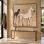 Beige & Cream Hand-Painted Oil Painting, Three Horses in a Modern Equestrian Composition #HIPLCPC8