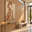 Beige & Rust Hand-Painted Oil Painting, Woman in a Flowing Dress #LMRN0GND