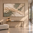Beige Hand-Painted 3D Textured Oil Painting, Diagonal Layers in Olive Gray #TNHLGOA5