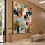 Muted Blue and Warm Neutrals Hand-Painted Oil Painting, Expressive Abstract Color Blocks #Q6Z31DUZ