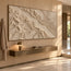 Beige Hand-Painted 3D Textured Oil Painting, Flowing Contour Abstract #A08VGDFU