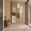 Beige and Brown Hand-Painted 3D Textured Oil Painting, Geometric Groove Abstract #VCDV5N13