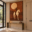 Brown Hand-Painted Oil Painting, Lasso Rider on a Cream Horse #6FDNCBOV