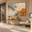 Hand-Painted Oil Painting, Cream and Ochre Layered Abstract #SSF3FUCT