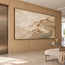 Cream and Sage Hand-Painted 3D Textured Oil Painting, Curling Contour Relief #C9QZSV3G